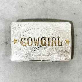 Cowgirl Silver Buckle by Montana Silversmiths for Bourbon Cowgirl