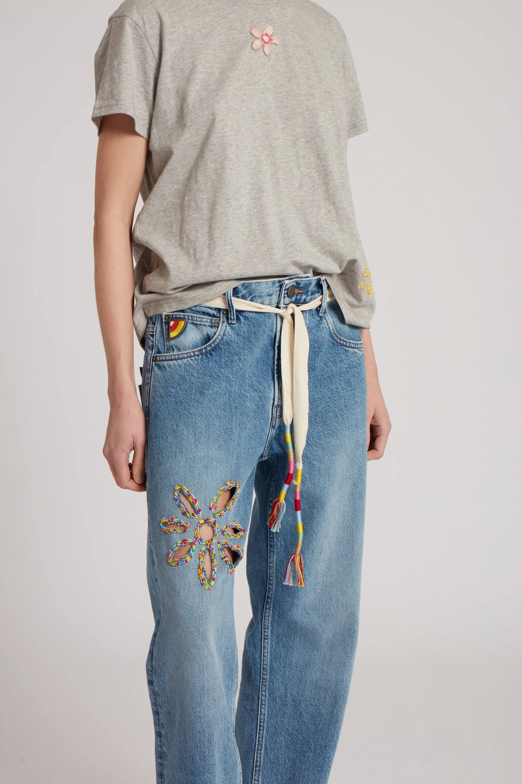 Cut-Out Flower Jeans