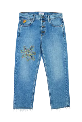 Cut-Out Flower Jeans