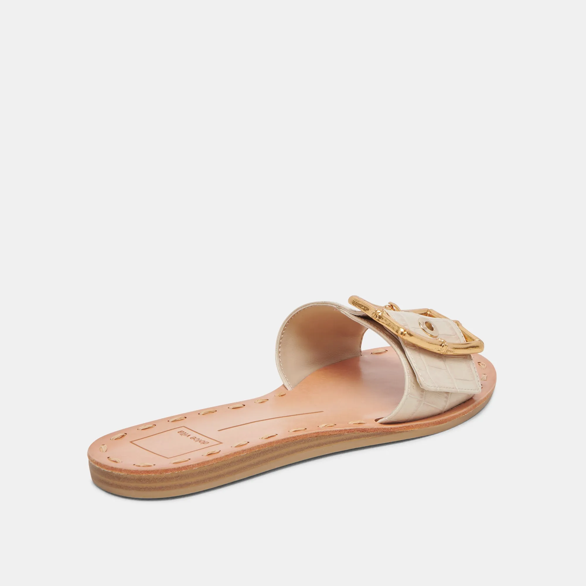 DASA SANDALS BONE EMBOSSED LEATHER