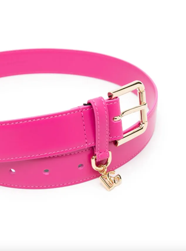 Dolce & Gabbana logo-charm leather belt