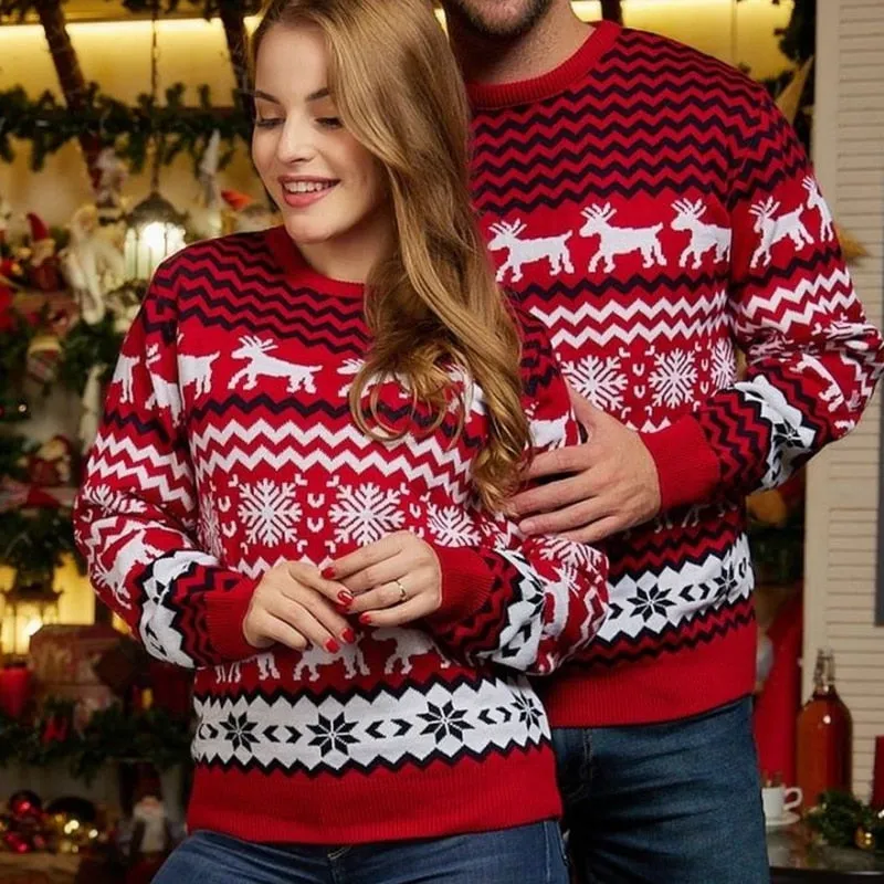 DressBetty - Couple Matching Sweaters Christmas Family Couples Jumpers Warm Thick Casual