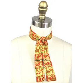 Ethel Lost Her Scarf Tie! 1950s Rayon Orange Green