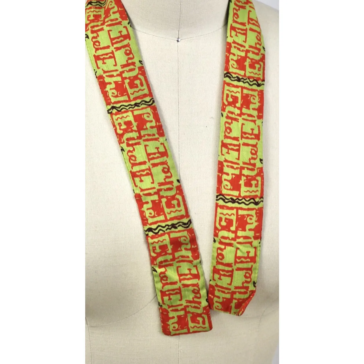 Ethel Lost Her Scarf Tie! 1950s Rayon Orange Green