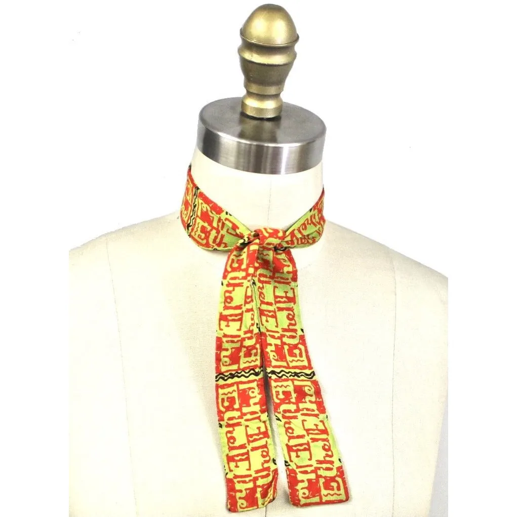 Ethel Lost Her Scarf Tie! 1950s Rayon Orange Green