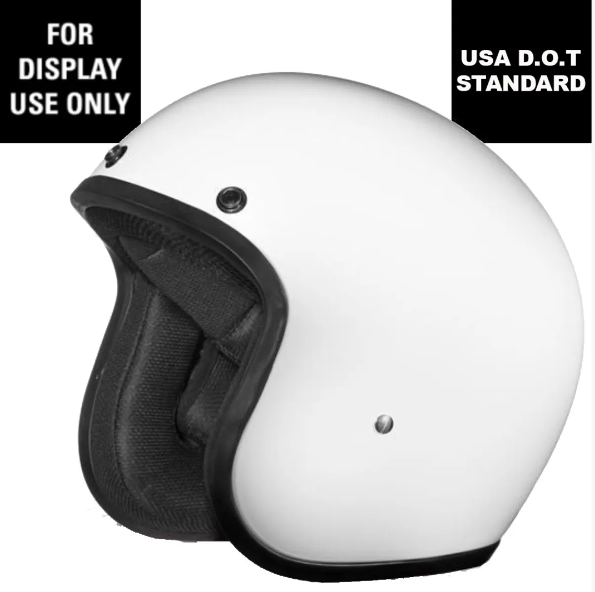 Glossy White - Daytona Low Profile D.O.T. Open Face Helmet