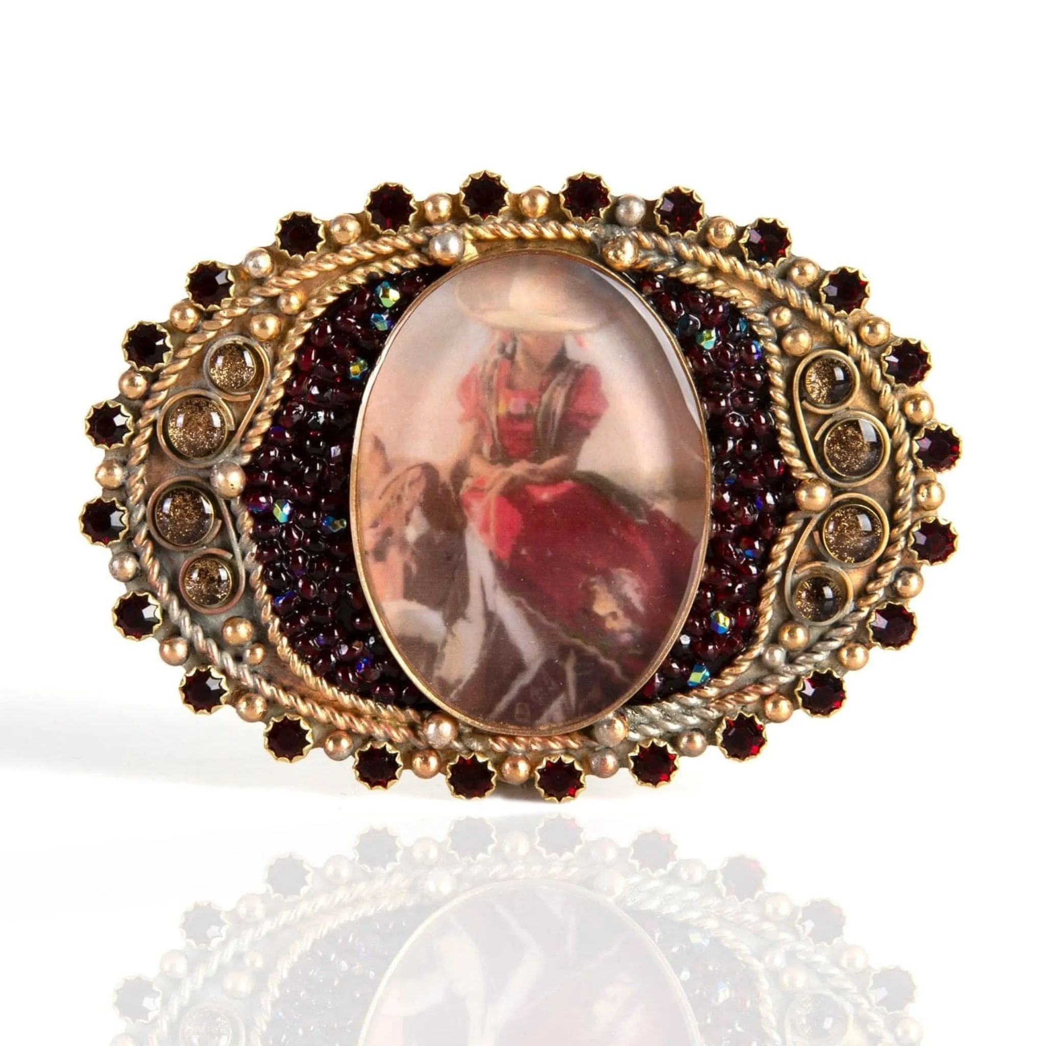 Goddess Image Buckle - Cowgirl Garnet