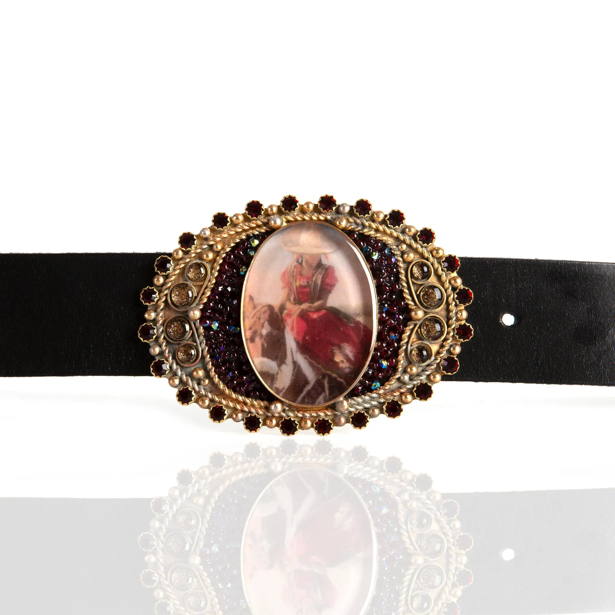 Goddess Image Buckle - Cowgirl Garnet