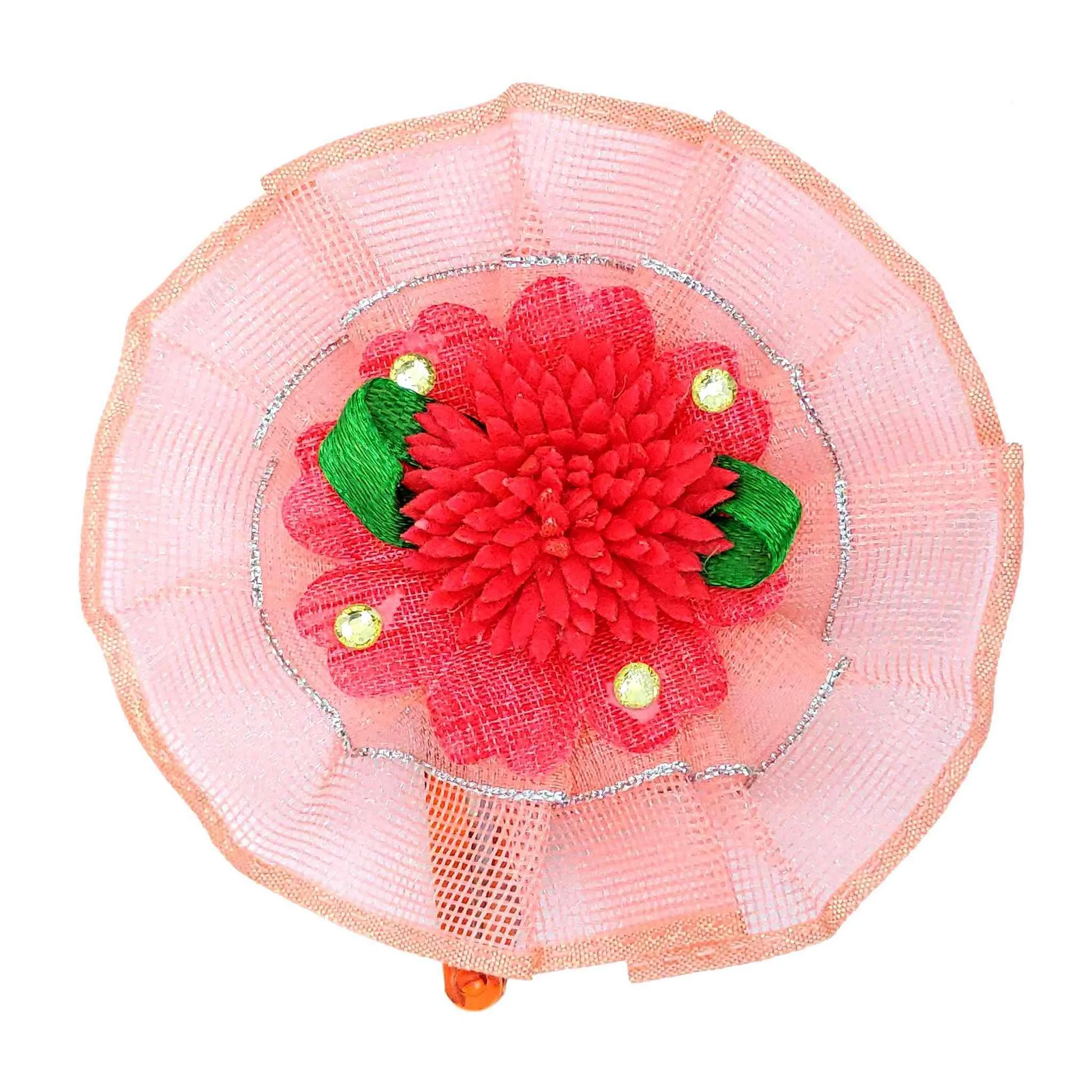 Handmade Bright-Net Flower Design Fashionable Tic-Tac Hair Clip for Young Girls