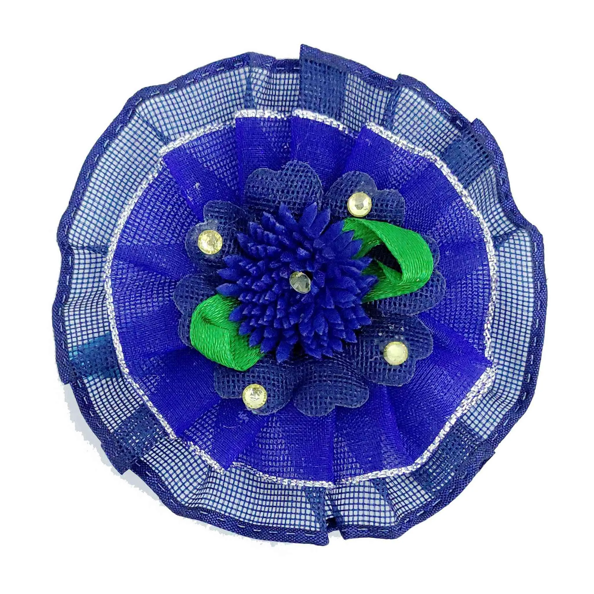 Handmade Bright-Net Flower Design Fashionable Tic-Tac Hair Clip for Young Girls