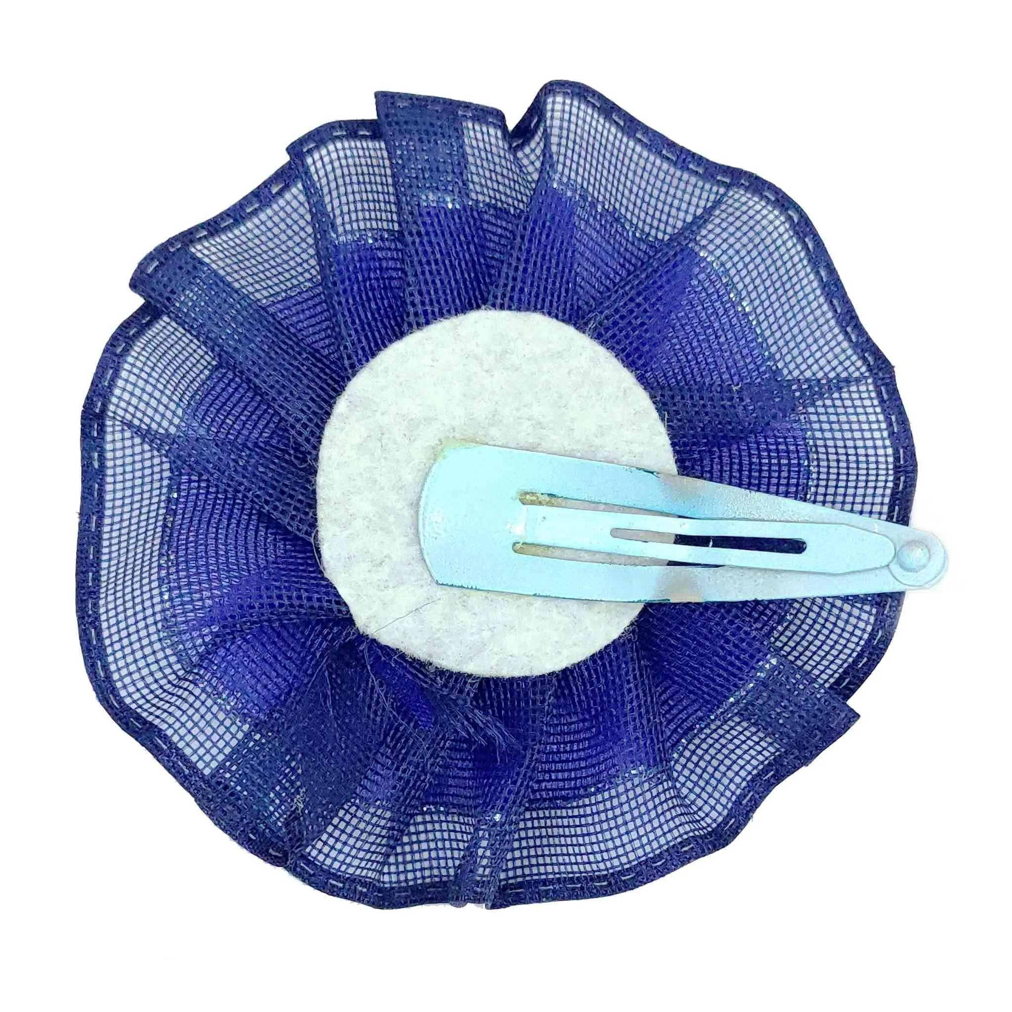 Handmade Bright-Net Flower Design Fashionable Tic-Tac Hair Clip for Young Girls