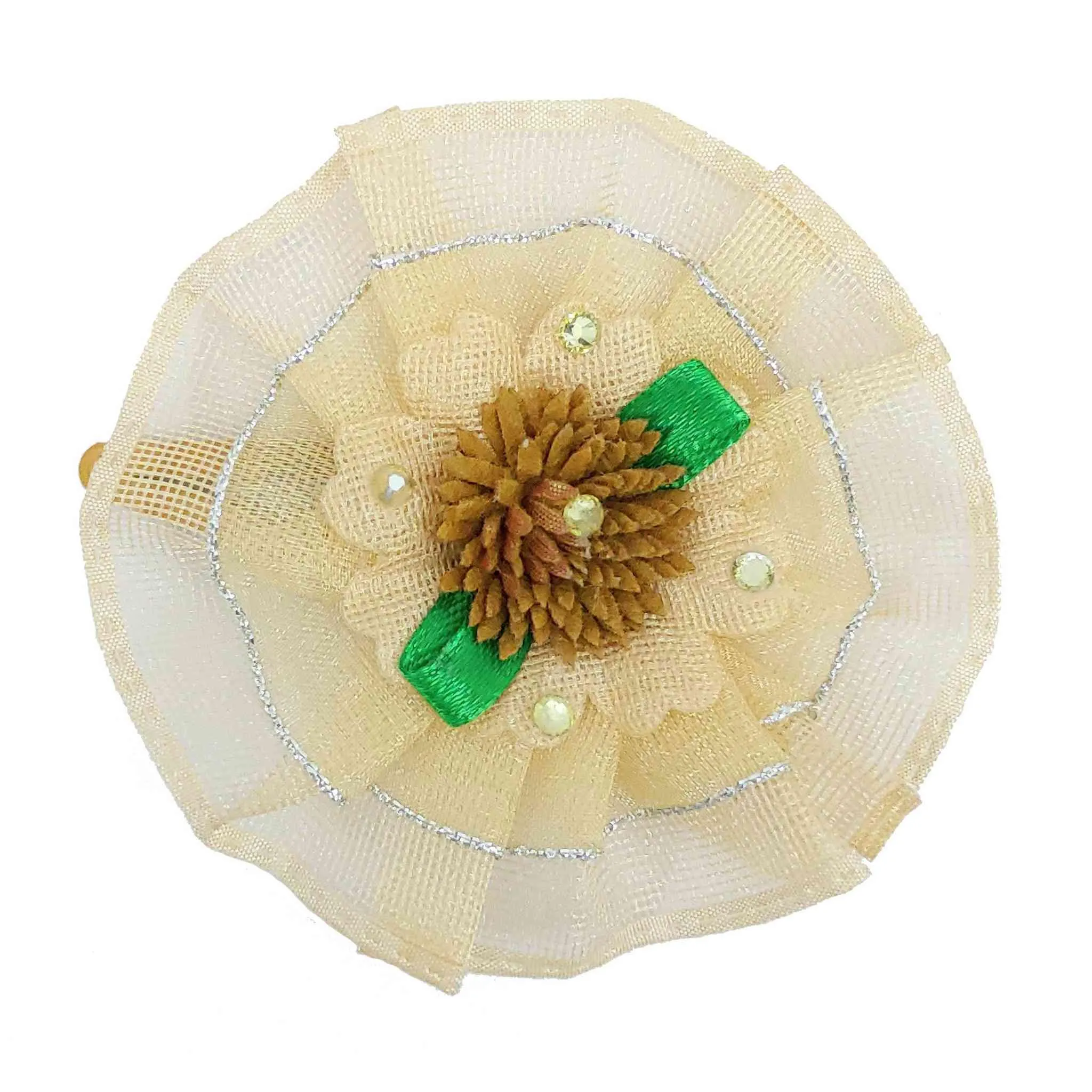 Handmade Bright-Net Flower Design Fashionable Tic-Tac Hair Clip for Young Girls