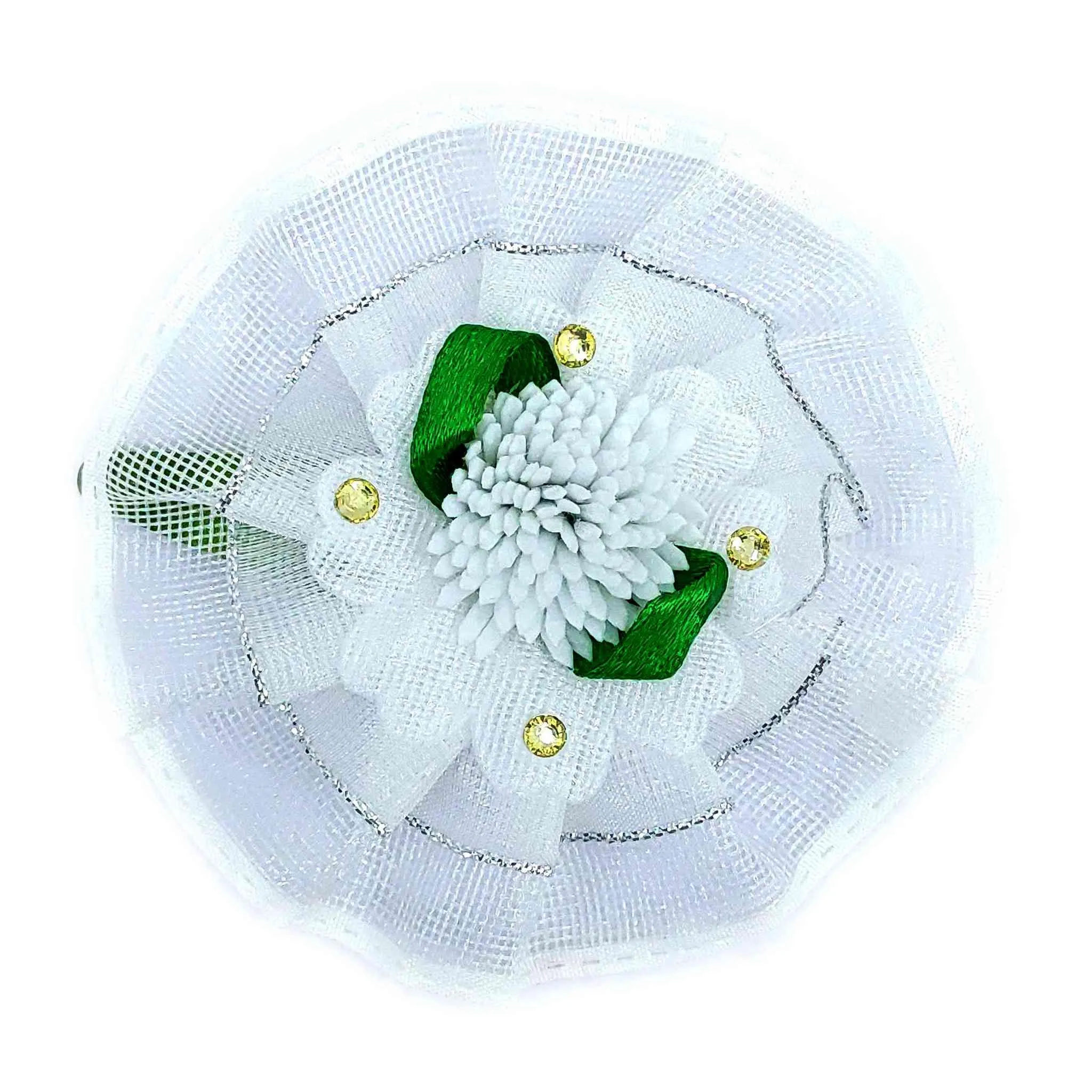 Handmade Bright-Net Flower Design Fashionable Tic-Tac Hair Clip for Young Girls