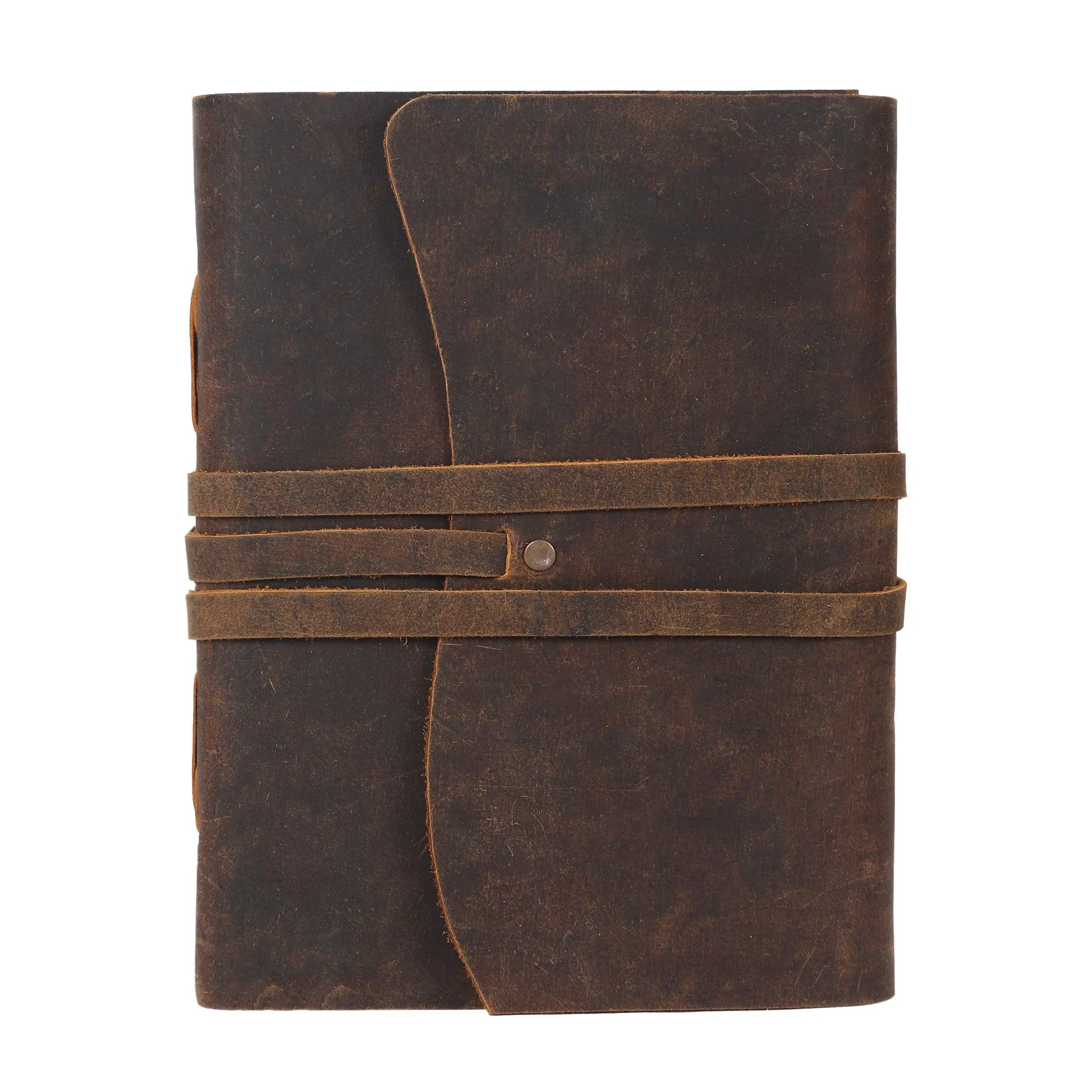 Handmade Leather Journal – Unlined Writing Notebook Diary for Men & Women, Medium (Brown Tan), Artist Sketchbook & Gift for Writers