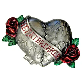 Heartbreaker Belt Buckle with Enamel Finish - Bourbon Cowgirl