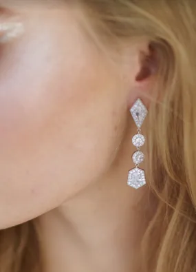 HOLLOWAY Simulated Diamond Drop Earrings