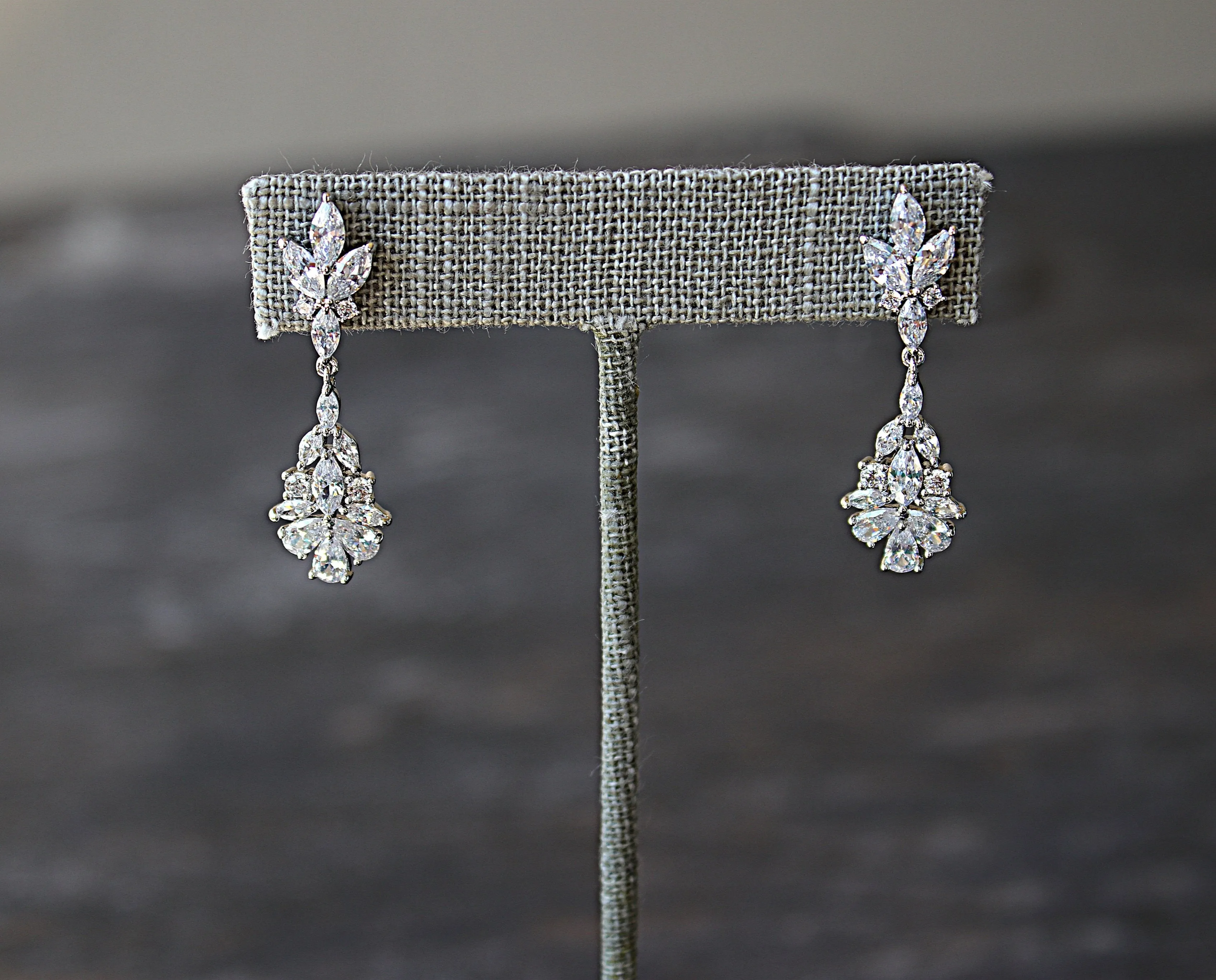 JESSICA Bridal Silver Drop Earrings