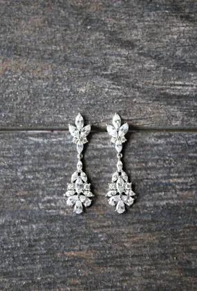 JESSICA Silver Bridal Drop Earrings