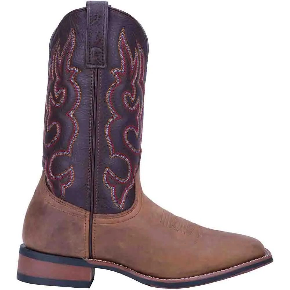 Laredo Lodi Cream & Burgundy Genuine Leather Boots