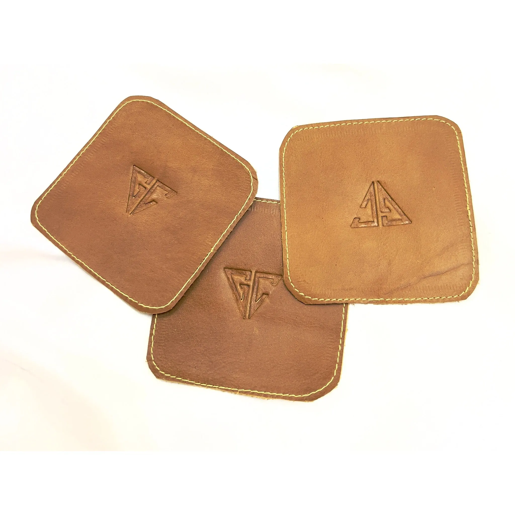 LEATHER CRAZY COASTER-BROWN-HAND CRAFTED