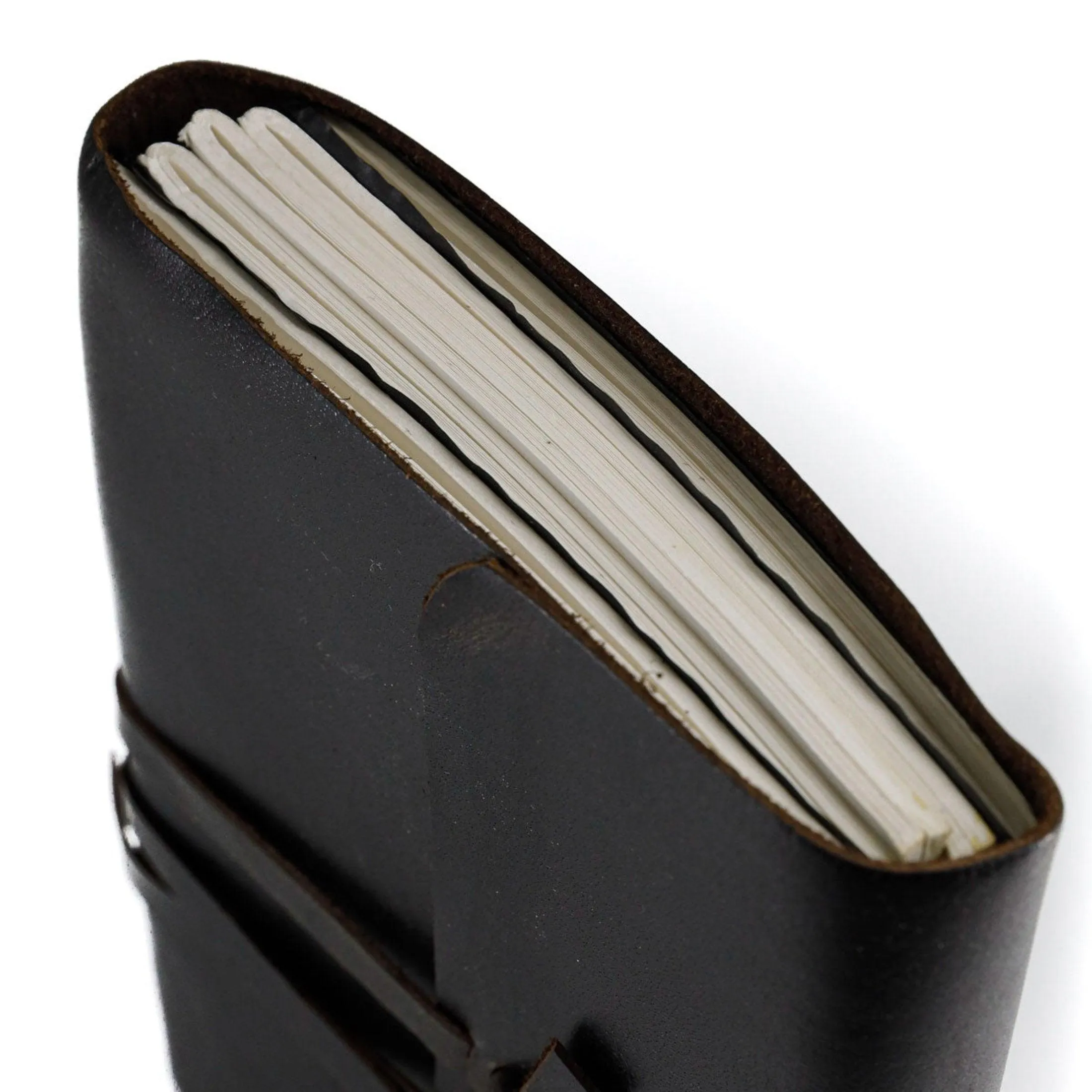 Leather Journal/Writing Notebook Diary/Bound Daily Notepad For Men & Women Unlined Paper Medium 8 x 6 Inches, writing pad (Plain Black, 8 x 6 Inches)