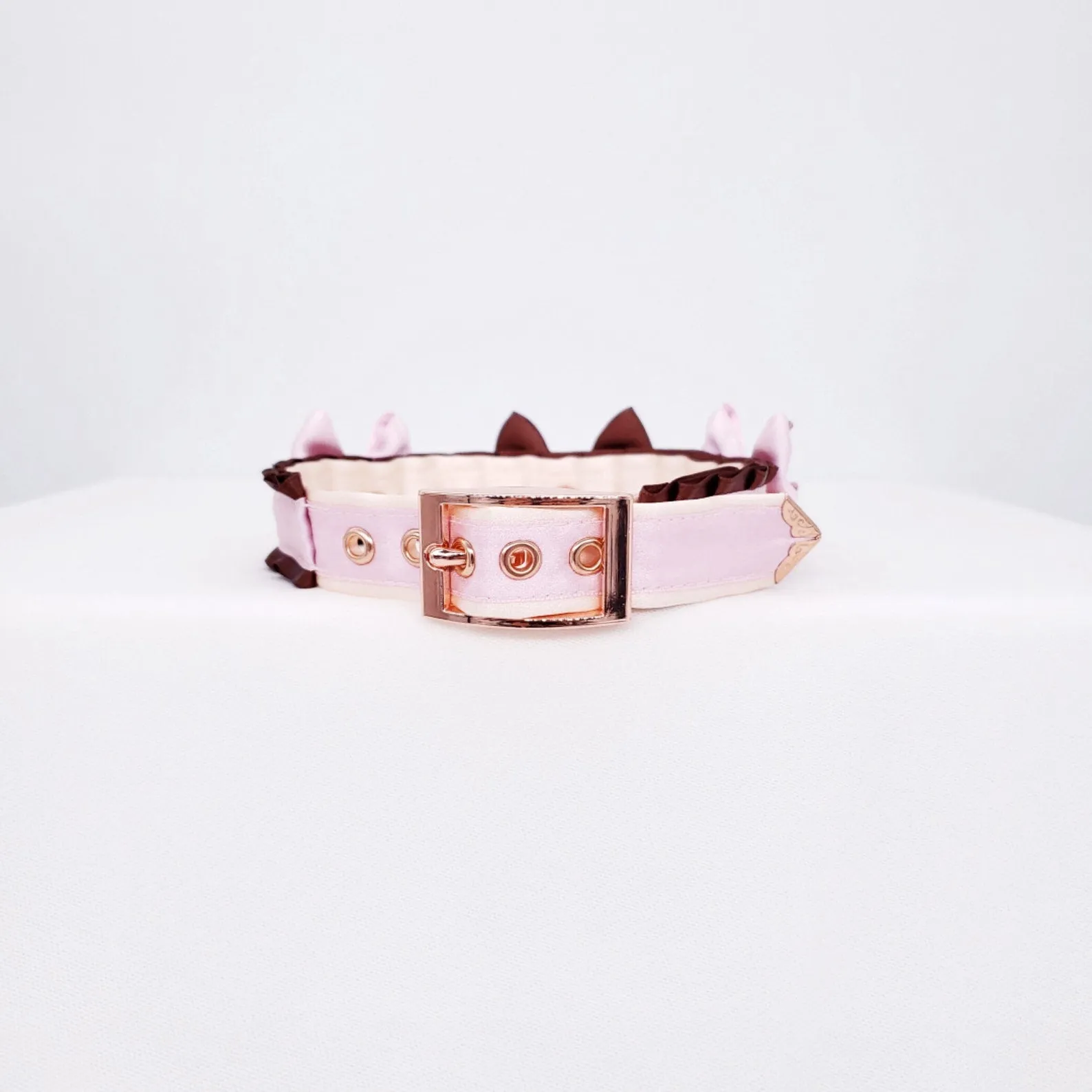 Limited Edition - Deluxe Neapolitan - Chocolate, Pink, Cream Pet Play Collar