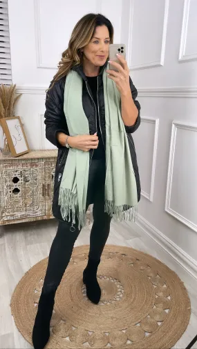 Luna Plain Green Scarf