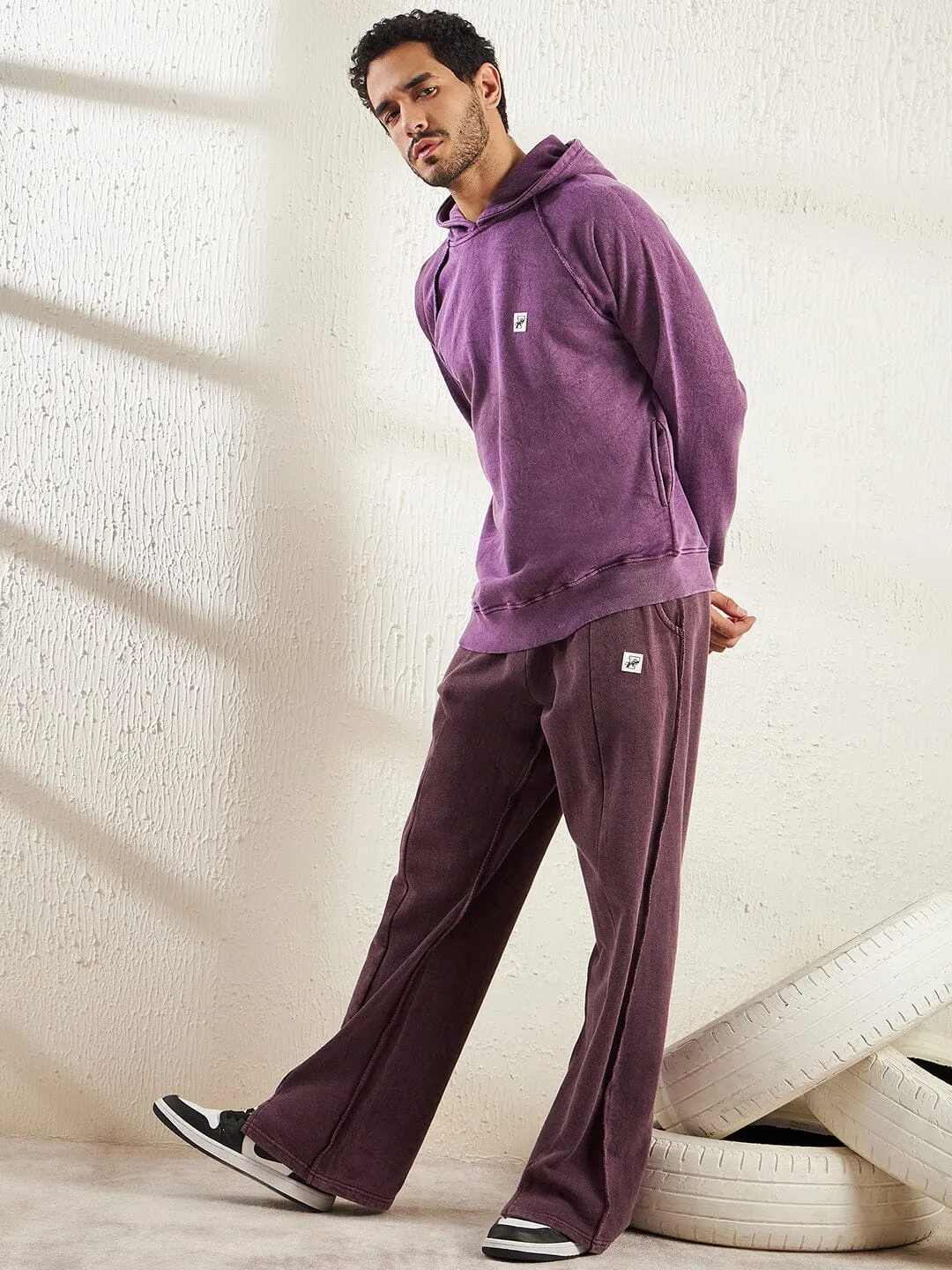 Mauve Dyed Raw Edged Tracksuit