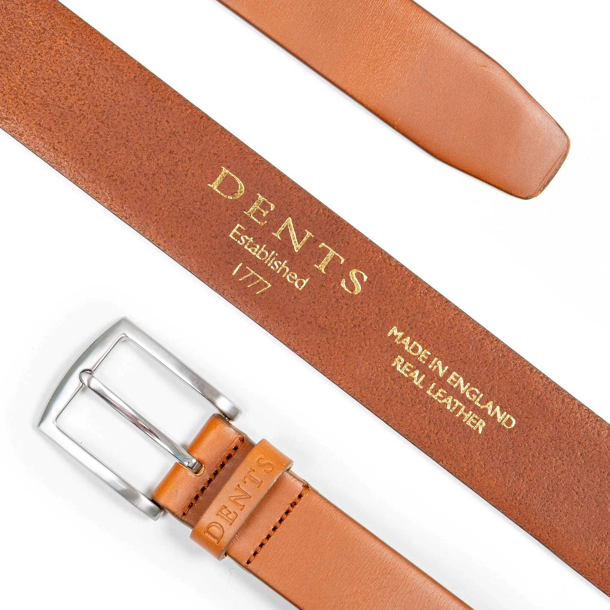 Men’s Heritage Full-Grain Leather Belt with Satin Nickel Buckle