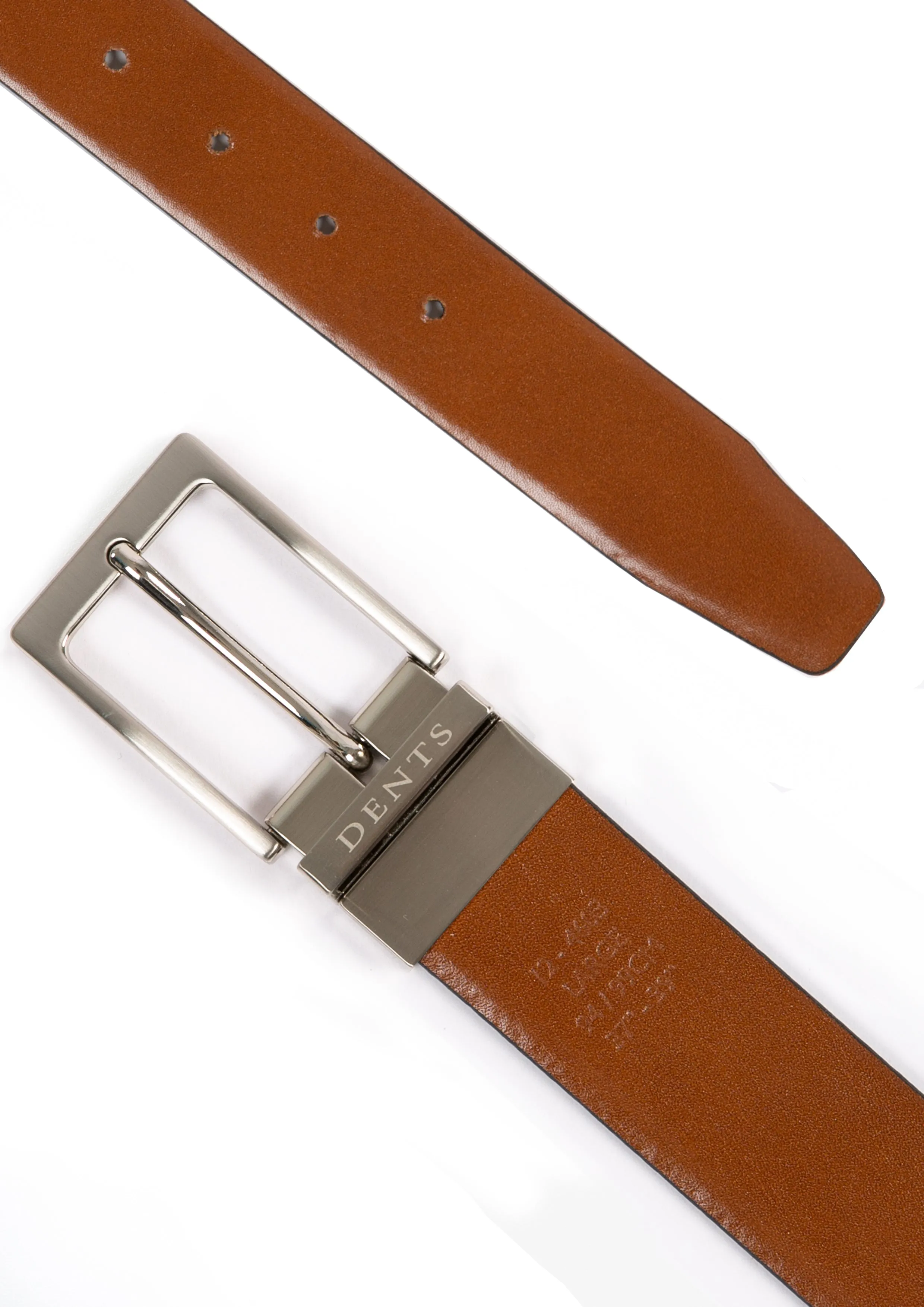 Men’s Heritage Reversible Full-Grain Leather Belt with Satin Nickel Buckle