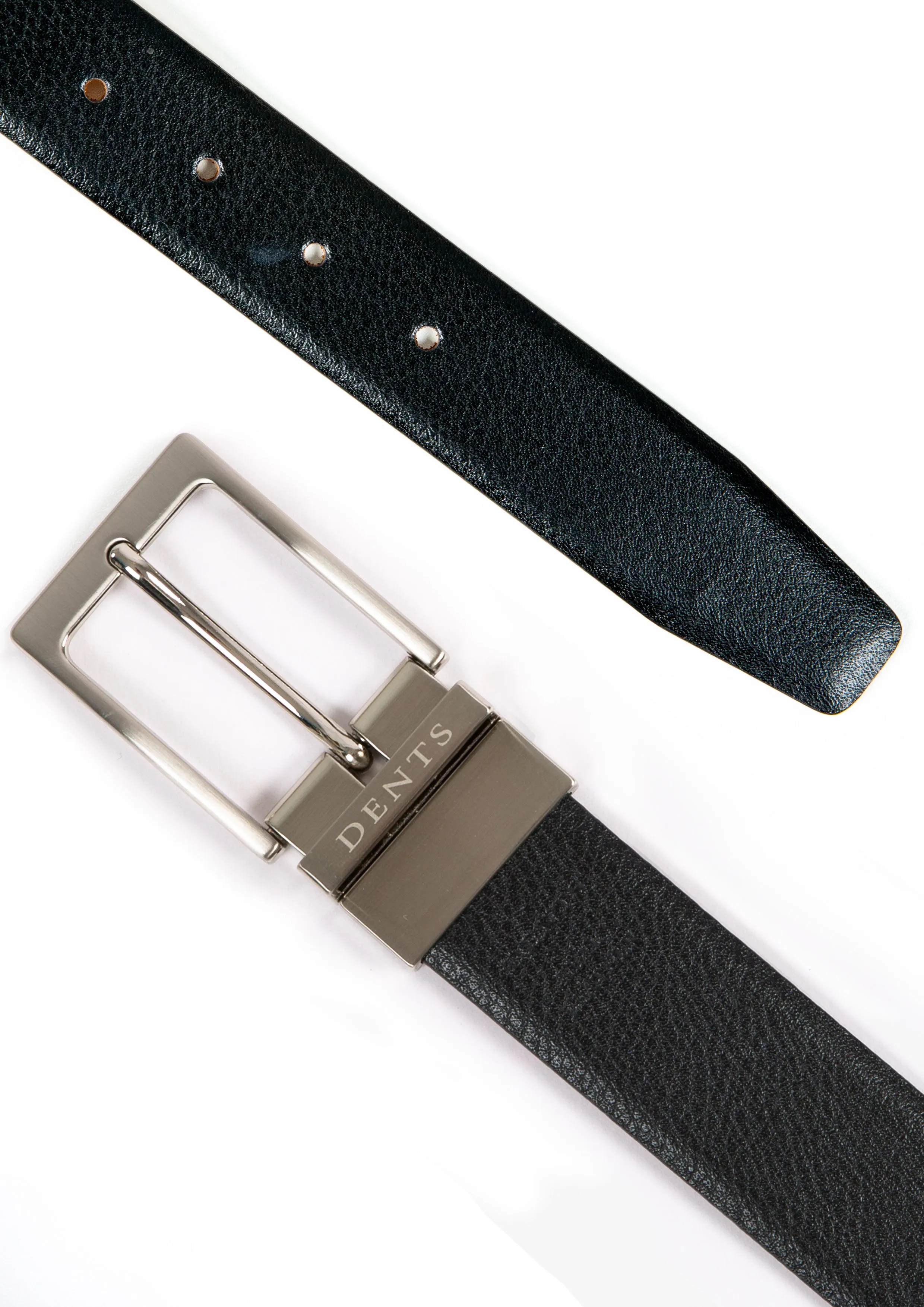 Men’s Heritage Reversible Full-Grain Leather Belt with Satin Nickel Buckle