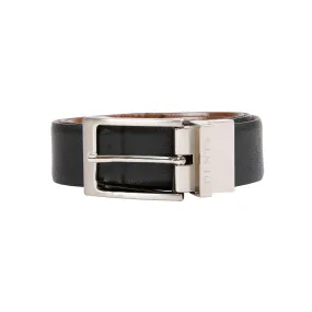 Men’s Heritage Reversible Full-Grain Leather Belt with Satin Nickel Buckle