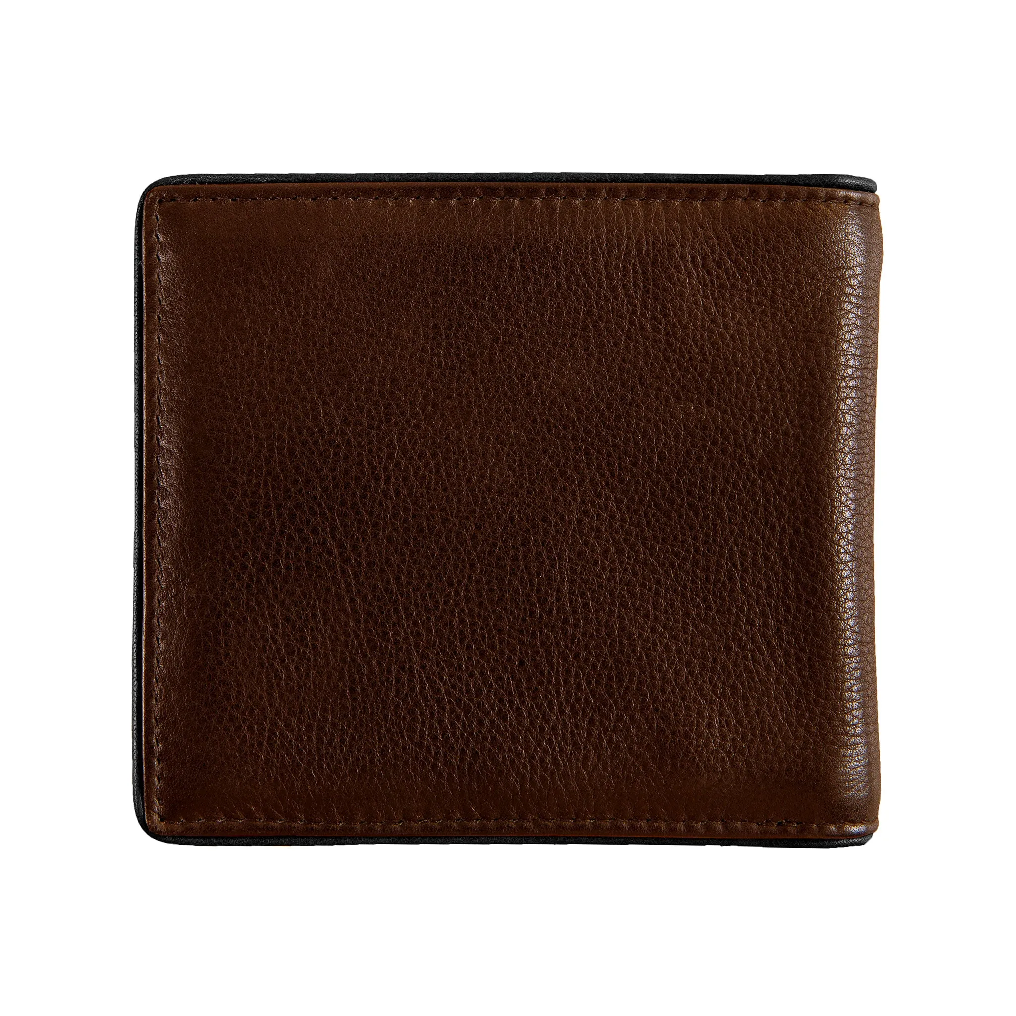 Men's Two-Colour Pebble Grain Leather Bifold Wallet with RFID Blocking