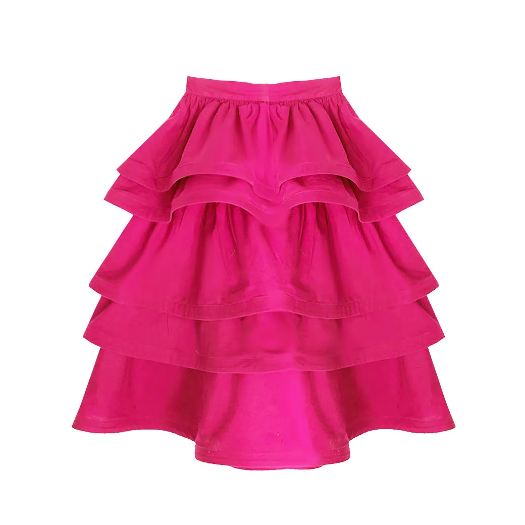 MIDI Teagan Skirt - Hot Pink