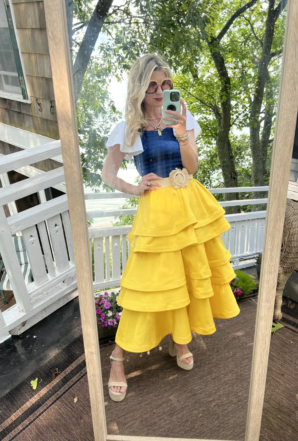 MIDI Teagan Skirt - Sunshine Cotton Sateen