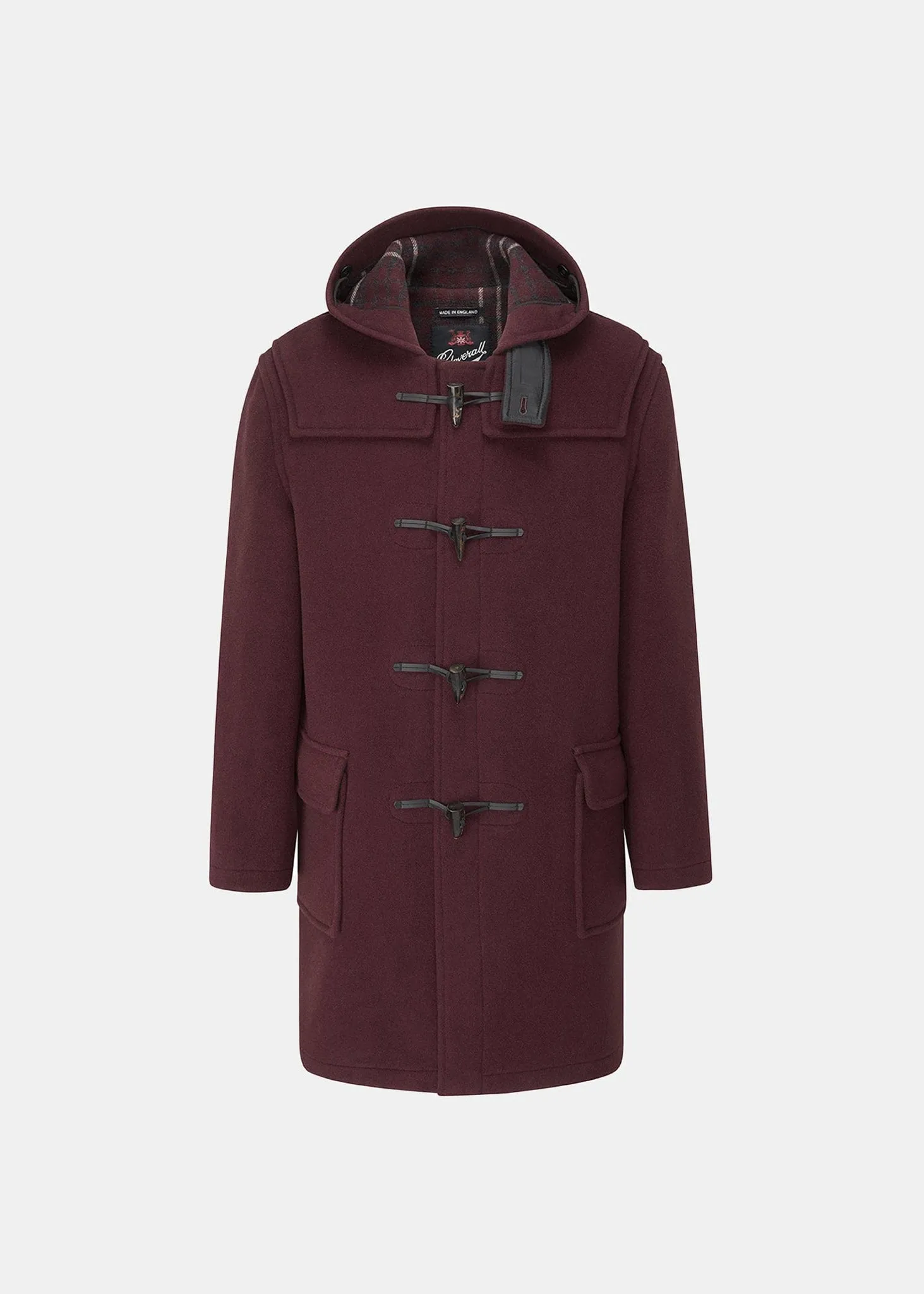 Morris Check Duffle Coat Burgundy