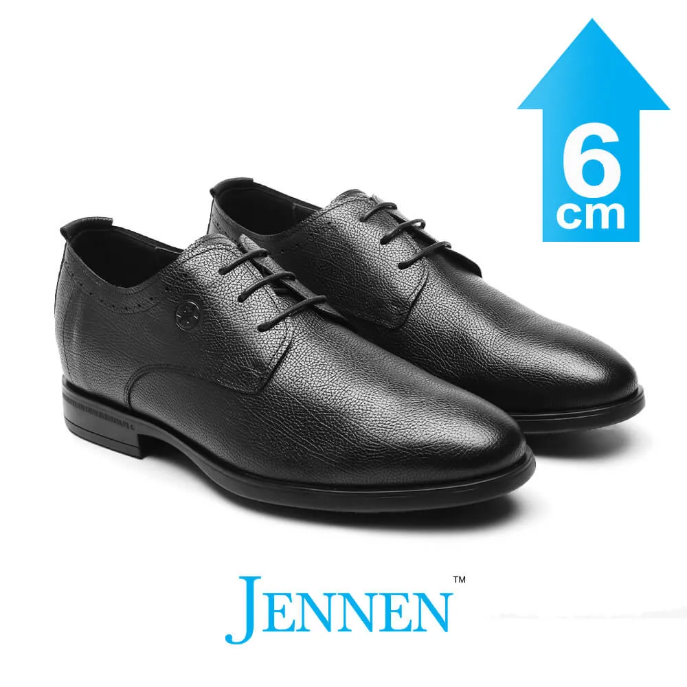 Mr. Kennedy 6cm | 2.4 inches Taller Black Lace Up Dress Shoes for Men