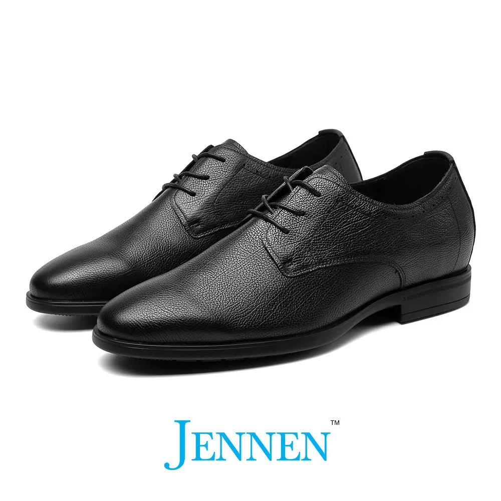 Mr. Kennedy 6cm | 2.4 inches Taller Black Lace Up Dress Shoes for Men