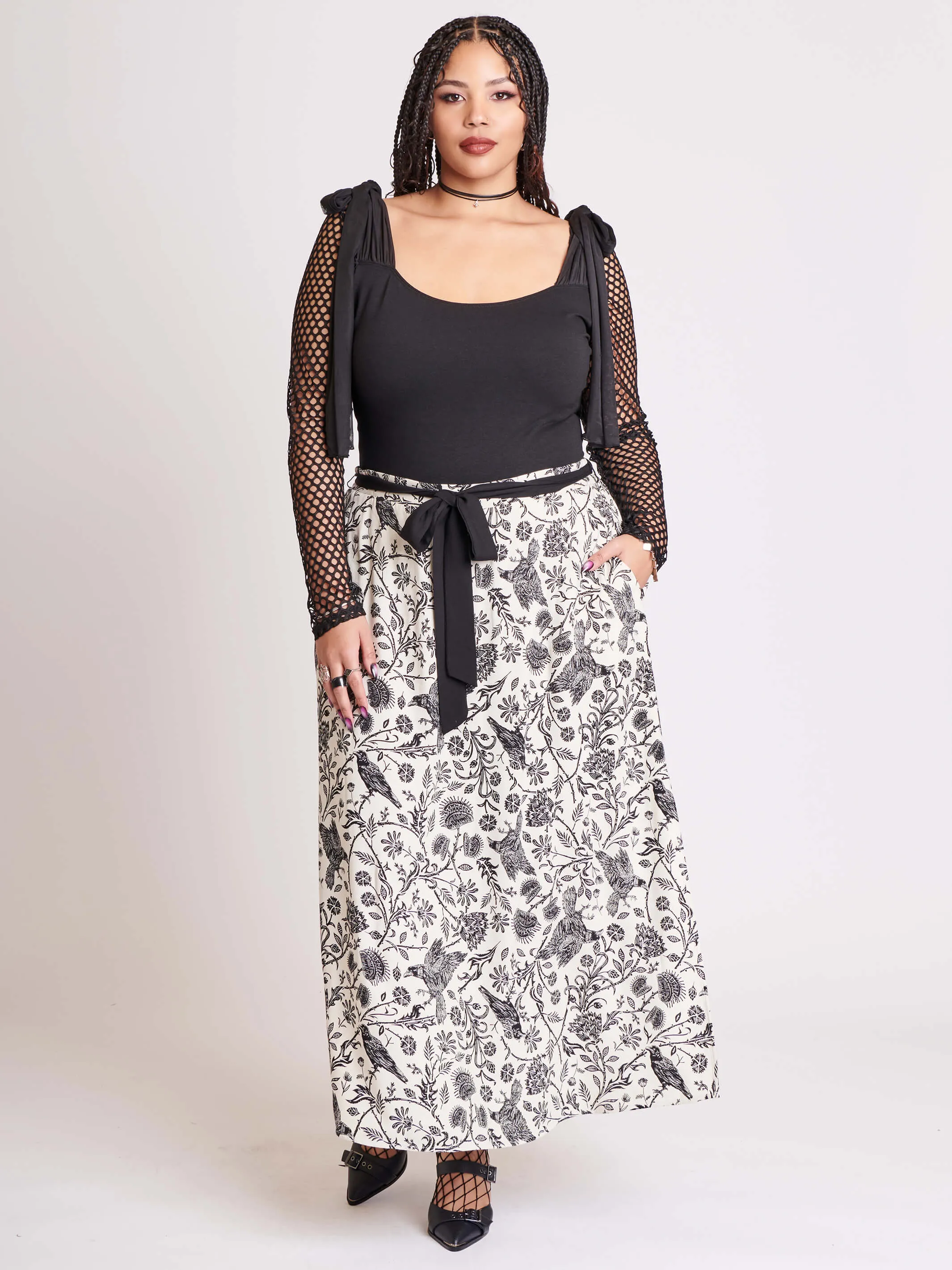 Murder of Crows Maxi Skirt