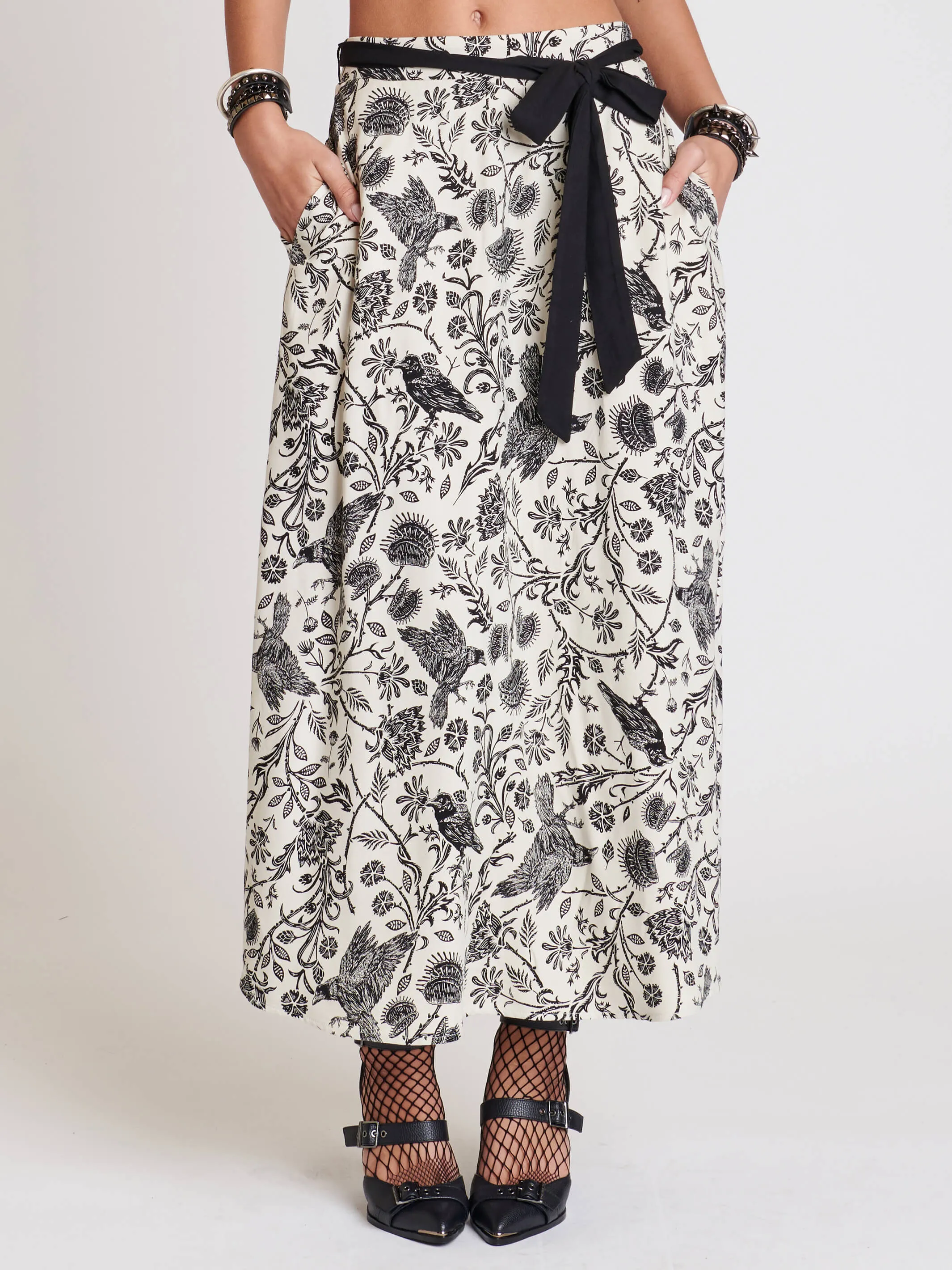 Murder of Crows Maxi Skirt