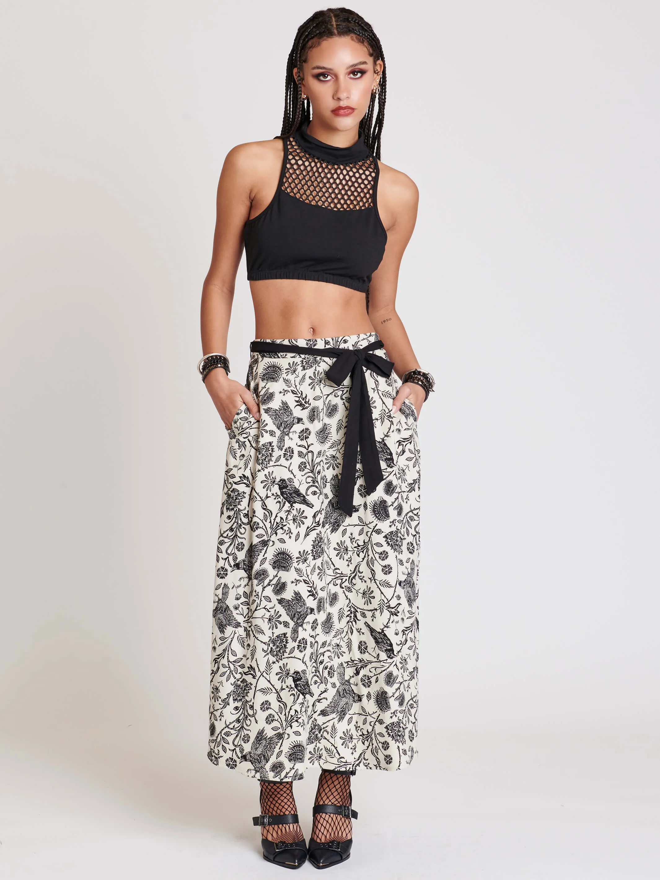 Murder of Crows Maxi Skirt