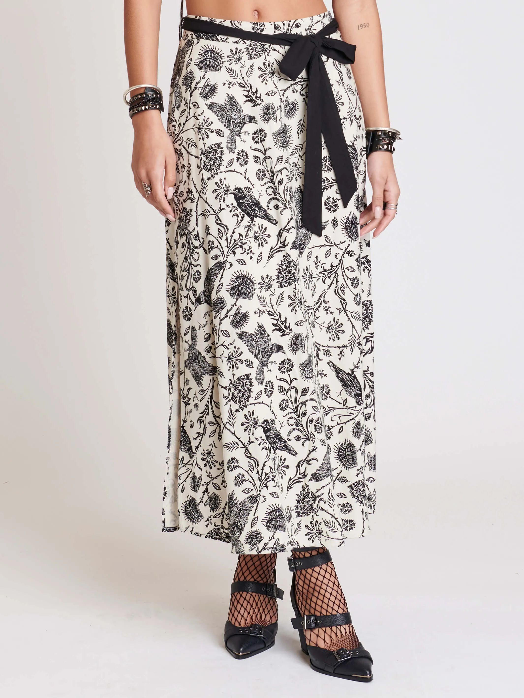 Murder of Crows Maxi Skirt