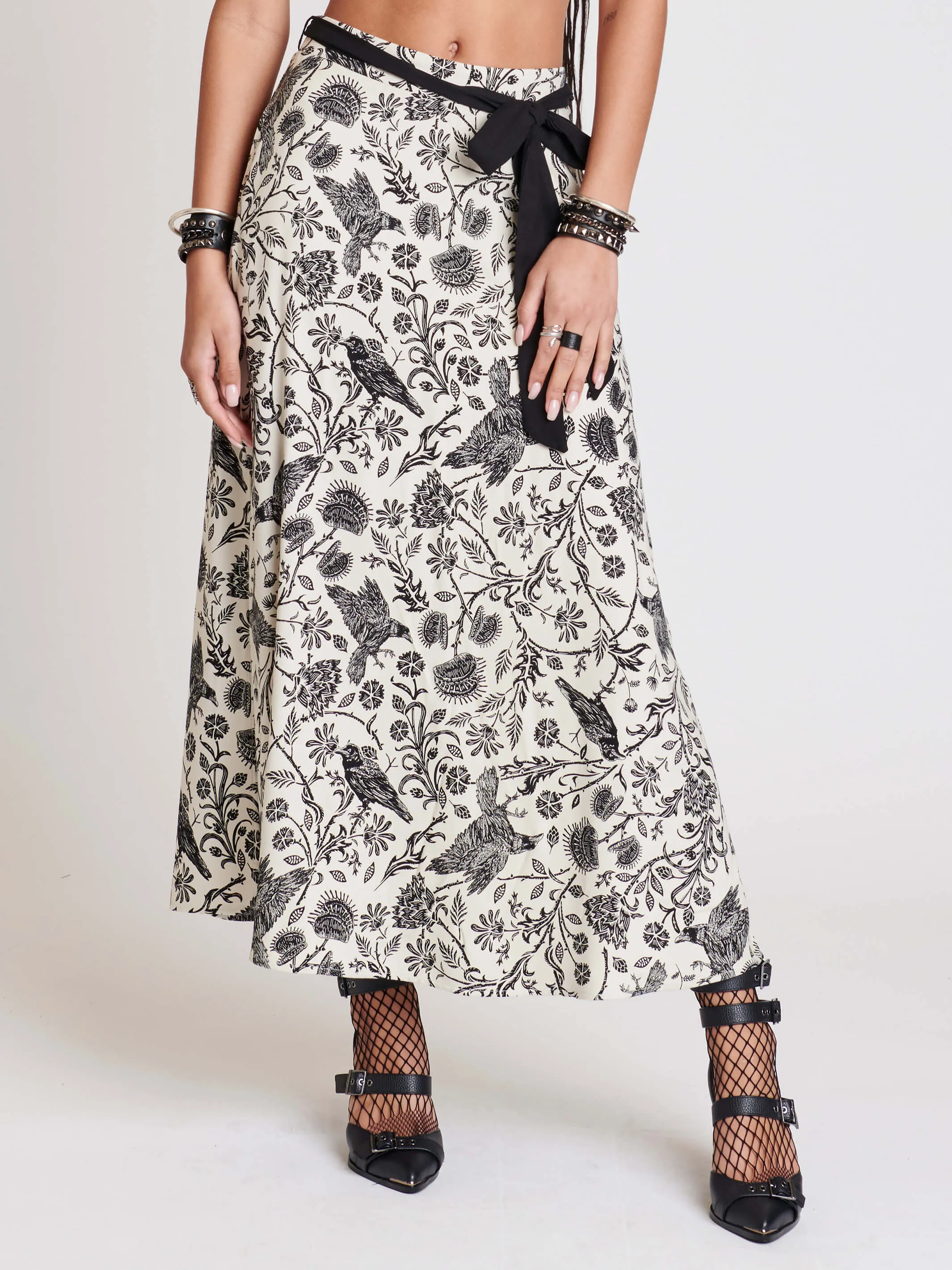 Murder of Crows Maxi Skirt