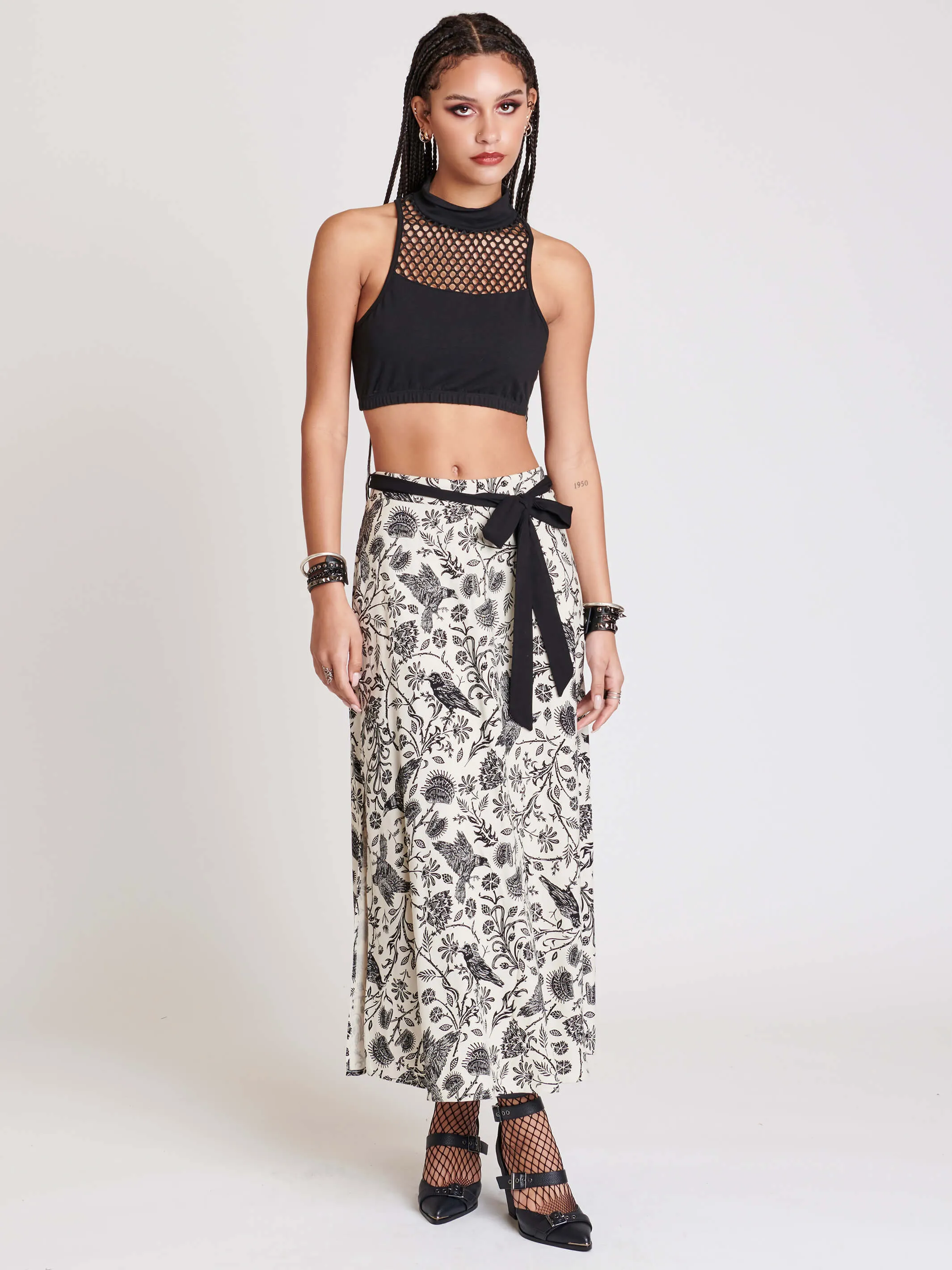 Murder of Crows Maxi Skirt