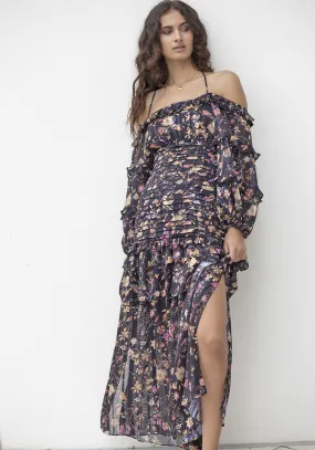 Night Chintz Billow Sleeve Maxi Dress