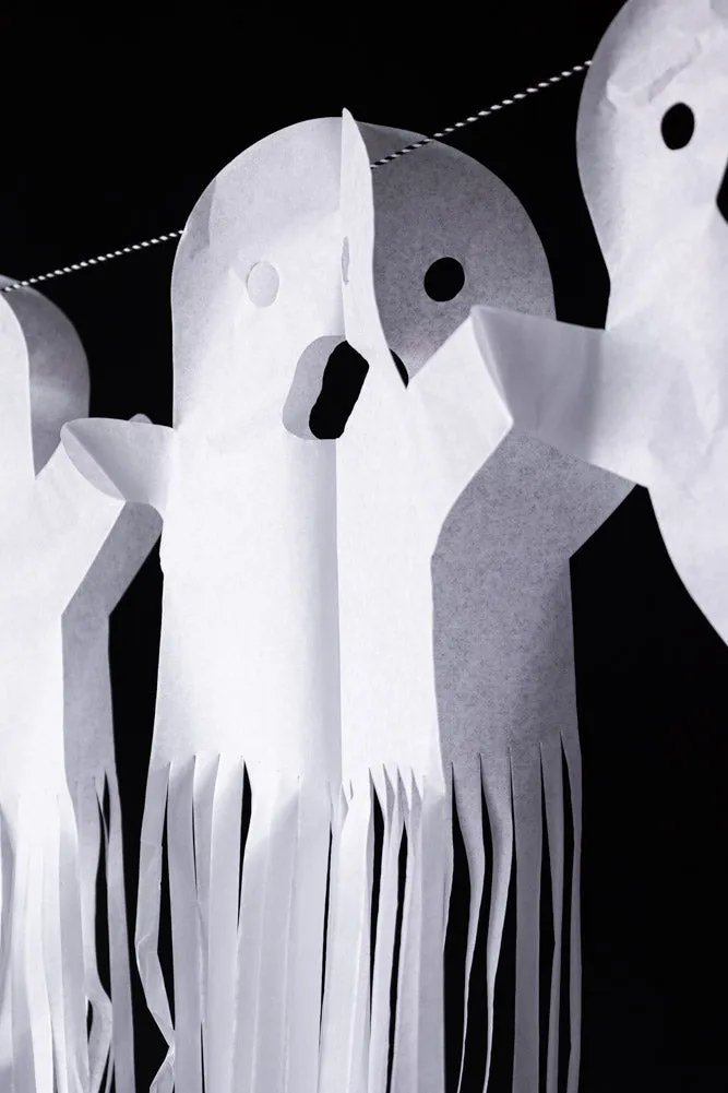 Paper Ghost Halloween Garland