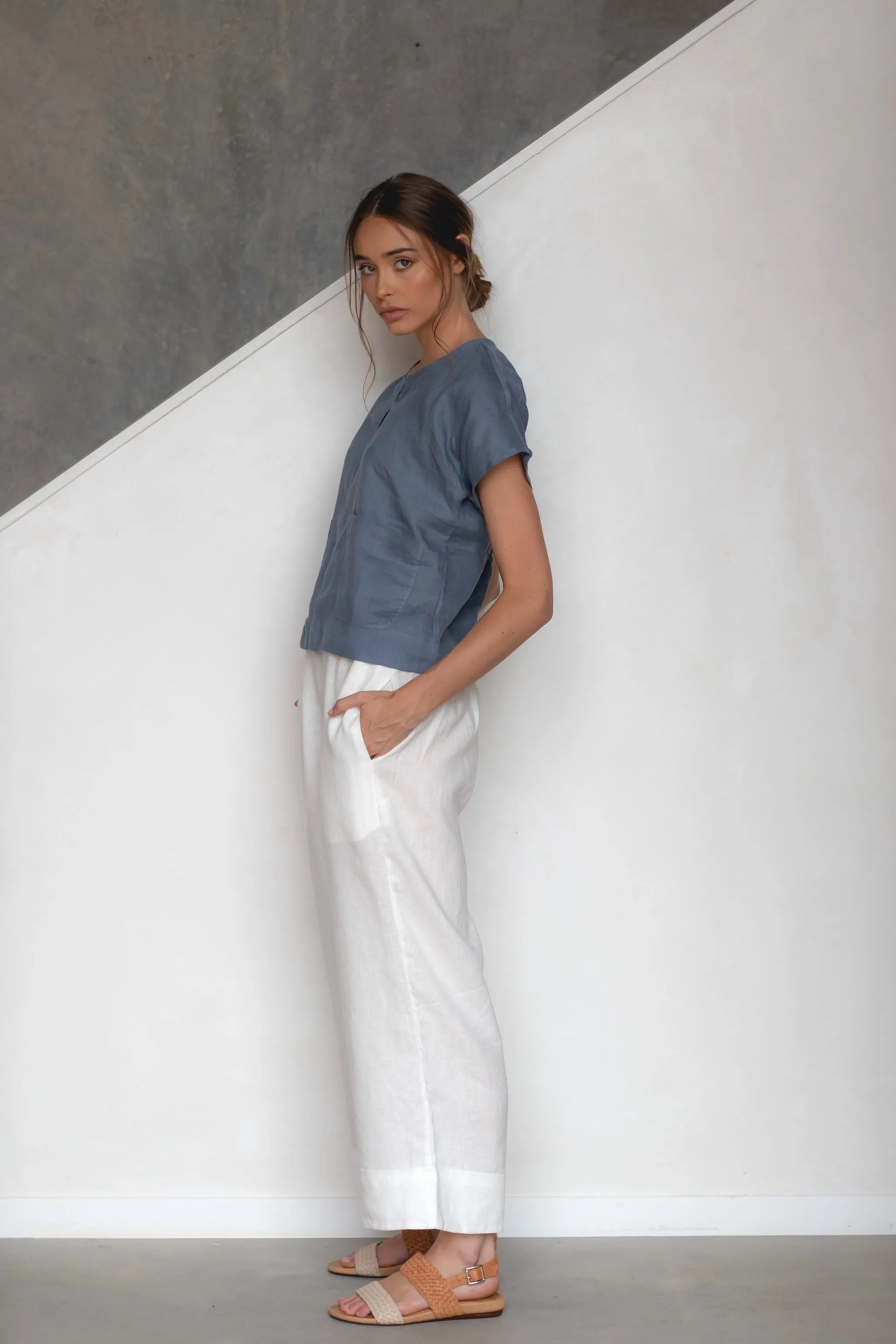 Paris Linen Pants Warm White