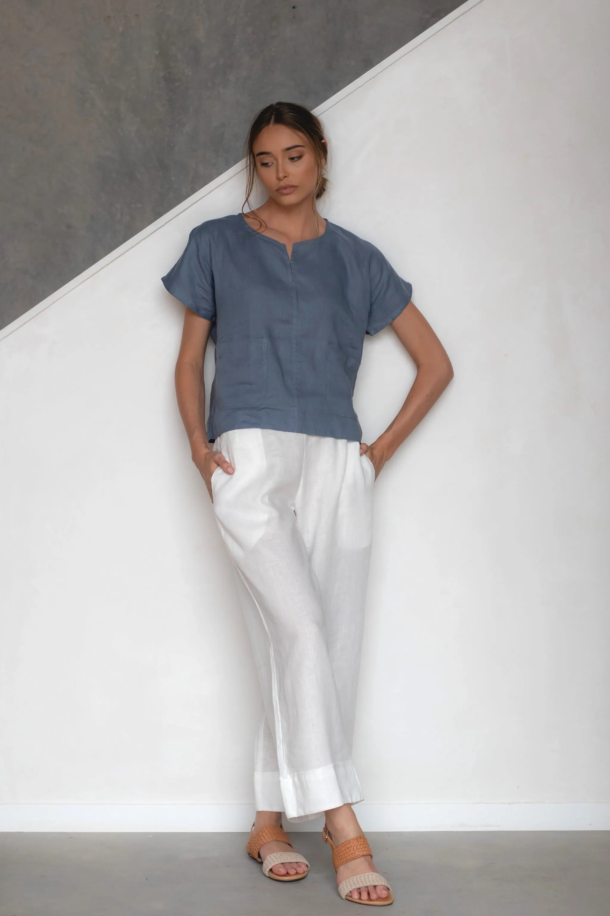 Paris Linen Pants Warm White