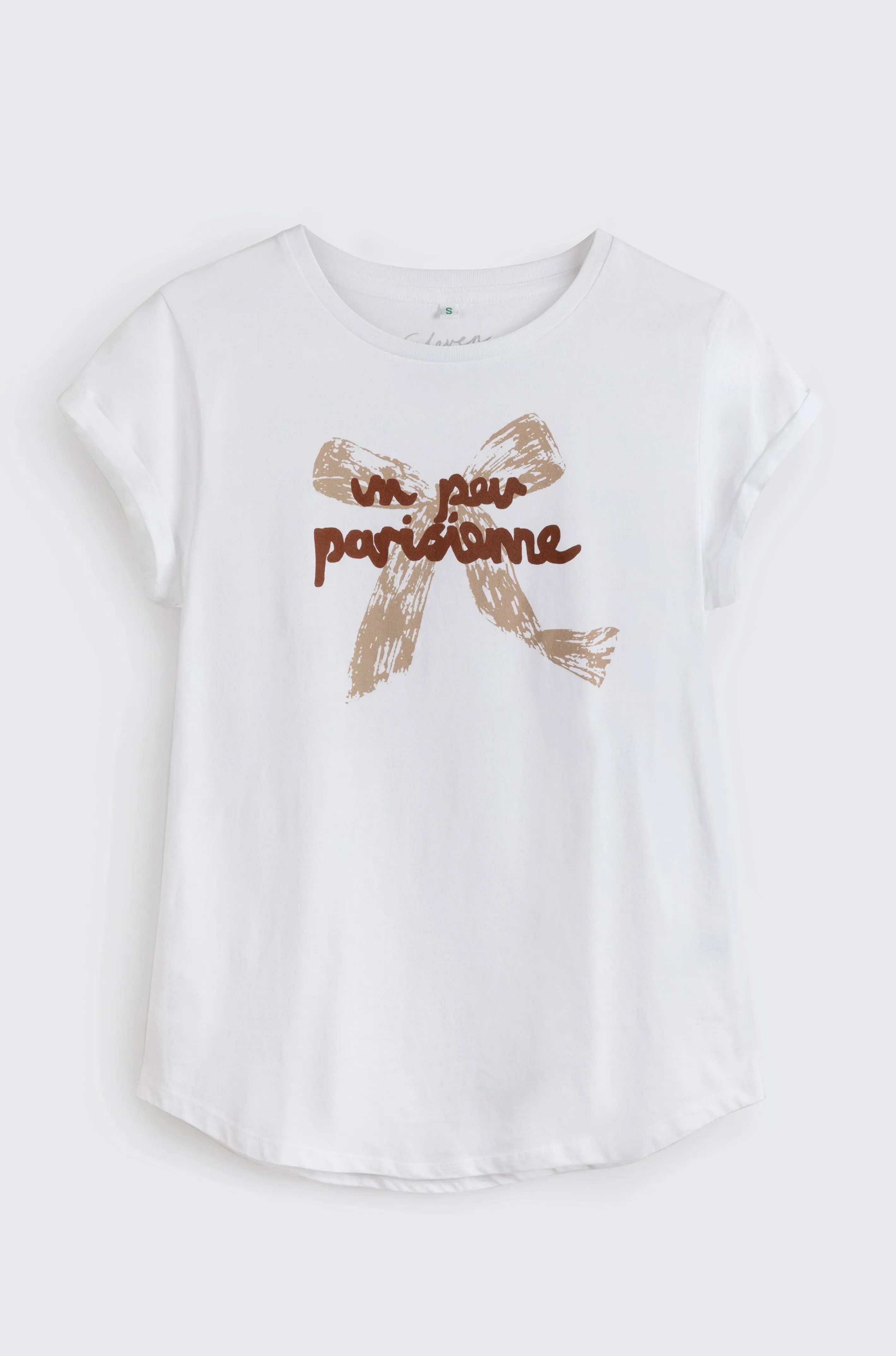 PARISIENNE BOW NEAT FIT T-SHIRT (WHITE)