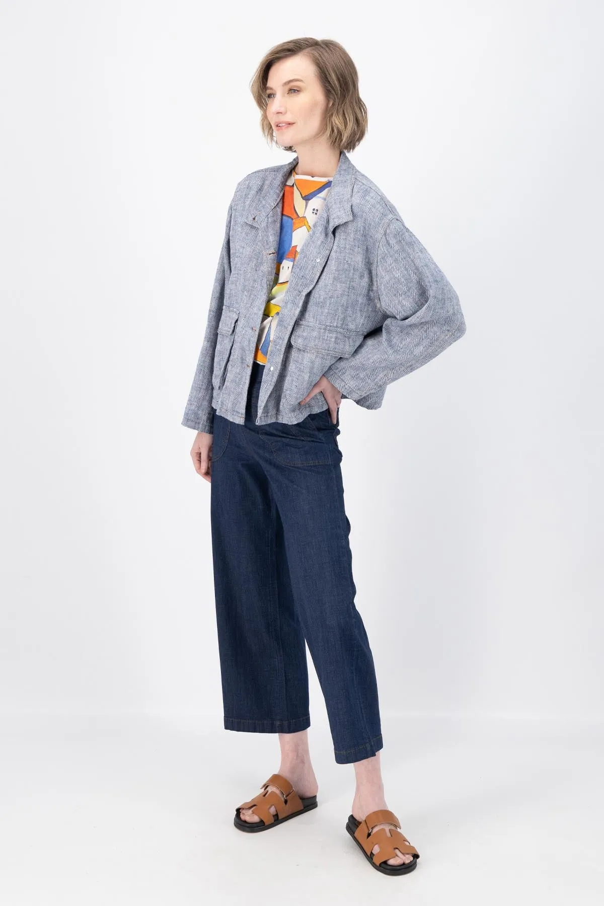 Peggy Ligera Pants Dark Wash in Summer Denim